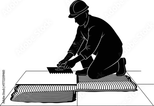 surface transformation begins expert hands meticulously apply adhesive for lasting beauty