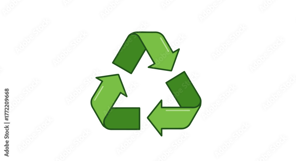 Obraz premium Iconic Green Recycle Symbol Eco-Friendly and Sustainable Practices for a Greener Planet