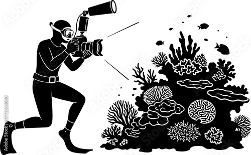 submerged artist framing the vivid, intricate tapestry of aquatic ecosystems now