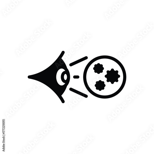 Black solid icon for eye cancer