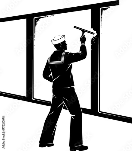 sailors meticulous duty maintains clarity, reflecting commitment to pristine service