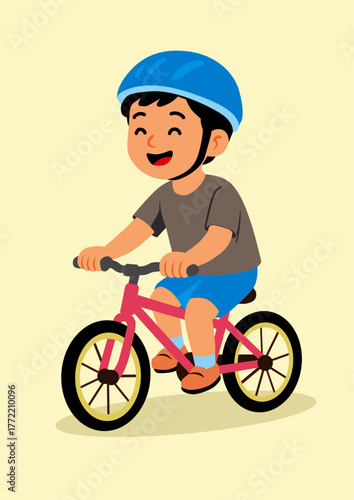 Little boy riding bicycle