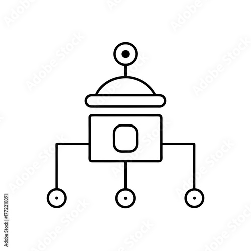 Outline drawing of a rover on transparent background