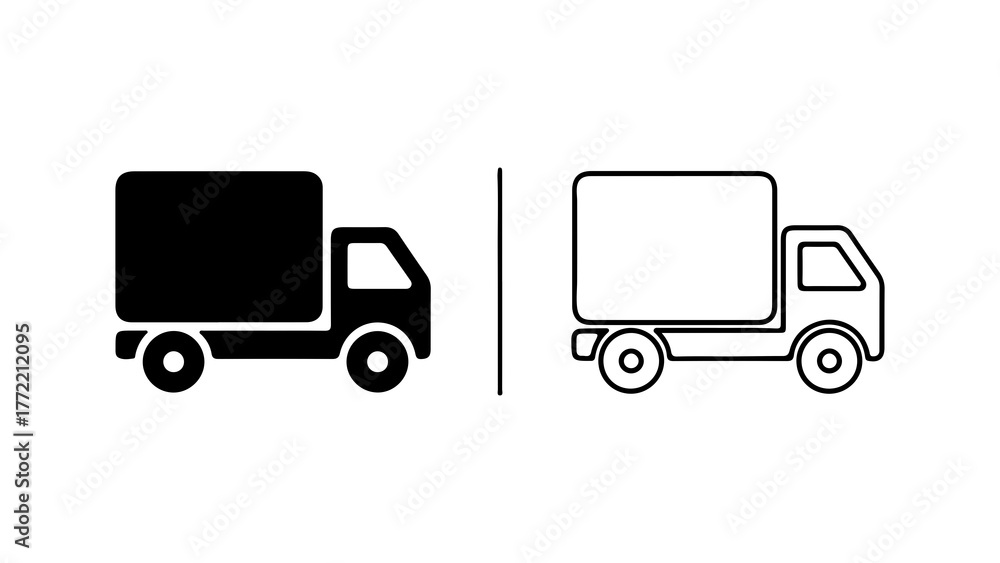 Fototapeta premium Delivery truck icon set with transparent background
