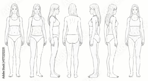 Female body types - before and after weight loss transformation.