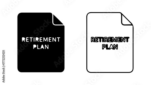 Retirement plan documents with transparent background