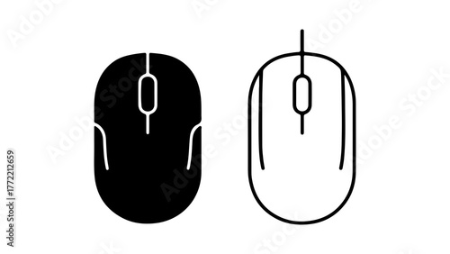 Computer mouse icon with transparent background