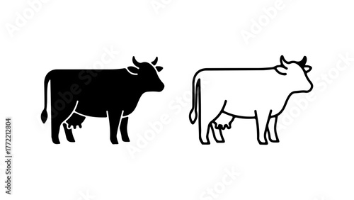 Cow icons with transparent background