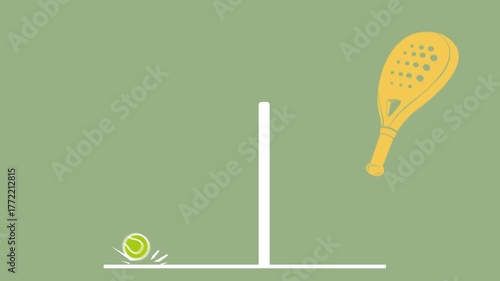 padel ball hit by racket animation