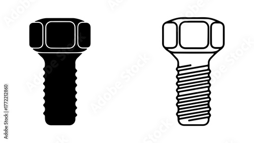 Bolt and screw with transparent background