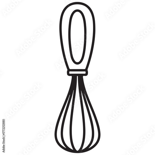 Stainless steel whisk  icon line art