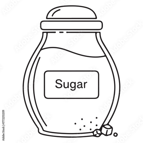jar of sugar icon line art