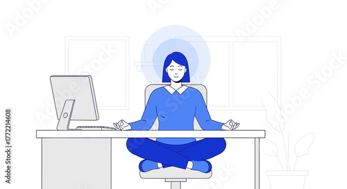 business woman working on computer