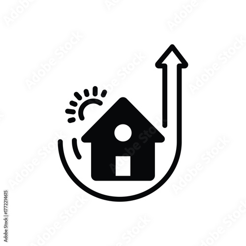 Black solid icon for house upgrades