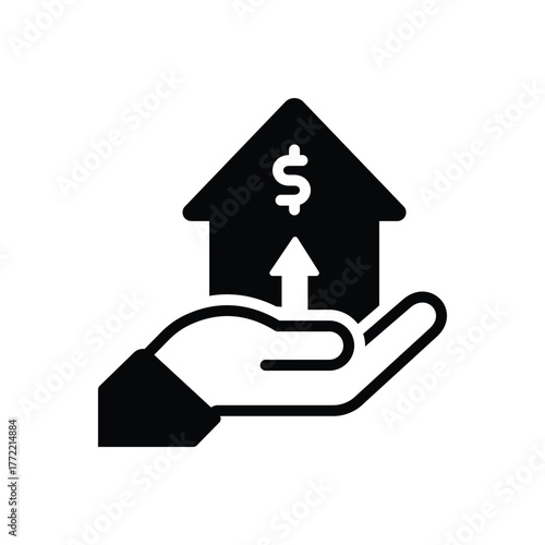 Black solid icon for property enhancement