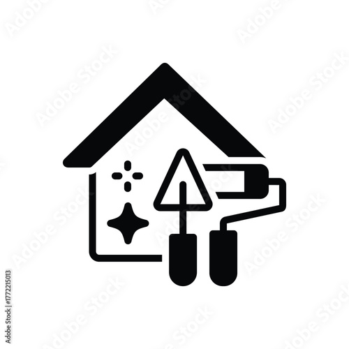 Black solid icon for remodeling