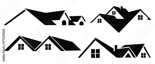 Modern Home Roof Property Logo — Real Estate Vector Icon DesignWeb