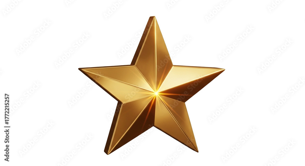 Obraz premium Stunning golden star award radiating success and achievement, perfect for celebrating top performers and milestones.
