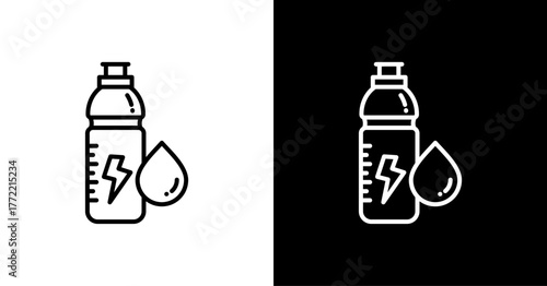 Sports Drink White Icon Set Design