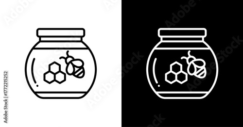 Bee Propolis White Icon Set Design