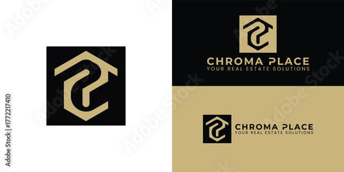 The monogram logo, featuring a modern C and P within a hexagonal roof shape, symbolizes real estate and investment security. It represents strong, professional partnerships in a sleek, confident style