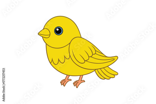 Cute yellow canary bird illustration
