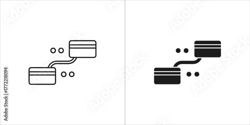 Illustration of a credit card transaction, financial concept