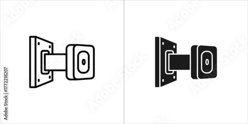 Security camera icon, surveillance system, cctv