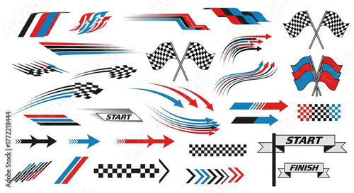 Wallpaper Mural Dynamic racing checkered flags speed stripes arrows and start finish banners for automotive sports and victory themes Torontodigital.ca