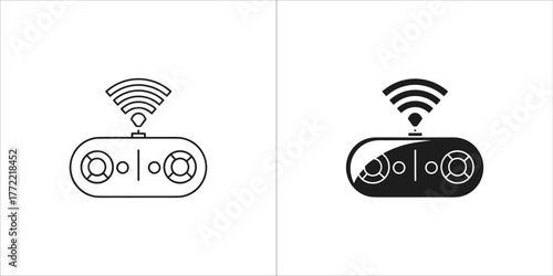 Remote control icon in line and glyph style for app or web