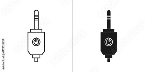 Audio jack with power symbol