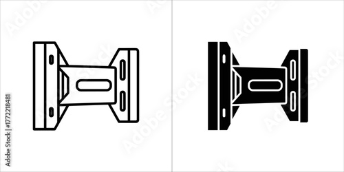 Black and white illustration of a mount