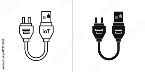 Iot cable with usb and plug connectors