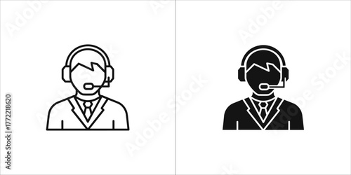 Customer service representative icon man with headset vector illustration
