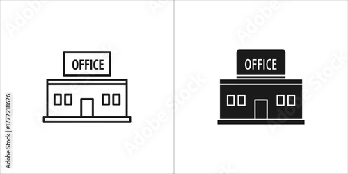 Office building icon, representing a workplace or business location