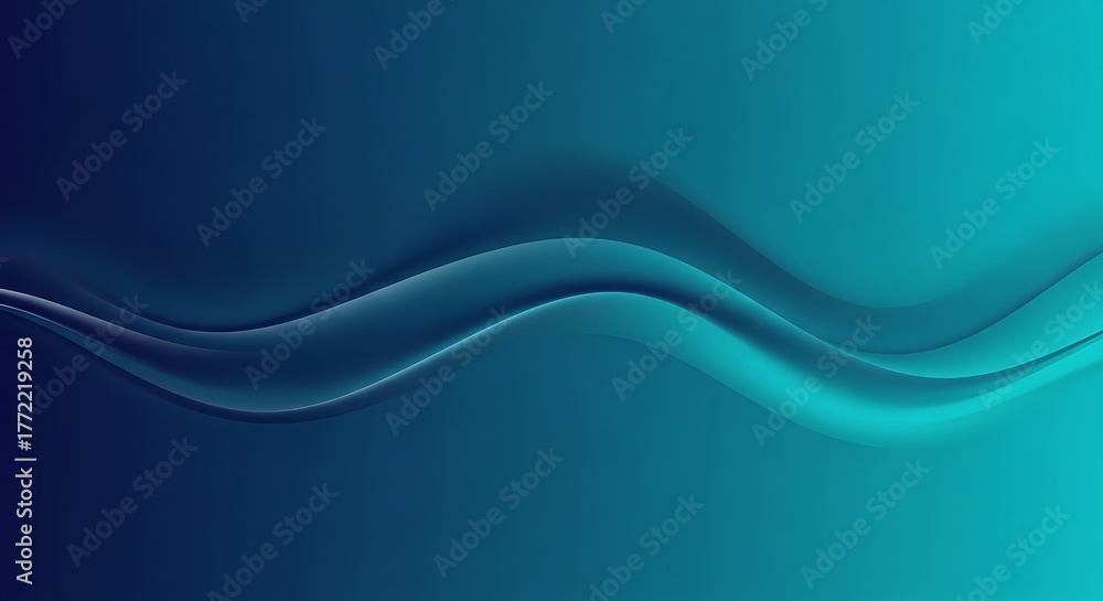 Obraz premium Abstract Blue Green Wave Gradient Background.