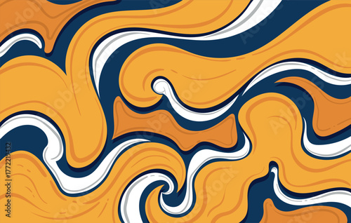 Abstract horizontal background with colorful waves. Trendy vector illustration