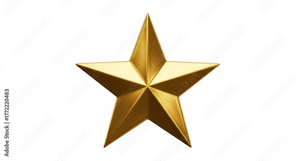 Fototapeta premium Stunning golden five-pointed star award symbolizing achievement, excellence, and success in a clean, professional studio setting