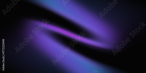 Papier peint Abstract composition featuring neon purple light patterns and colors interacting in spirals or swirls on dark pure black background