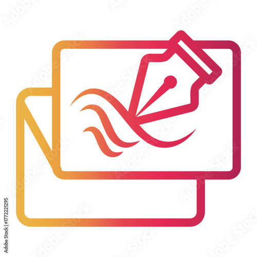 draw Line Gradient Icon