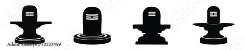 Shiva lingam black silhouette vector elements: maha, shivaratri, puja, Lord, shiva, bholenath, various, set, clipart, hindu, religious, symbol, indian, festival, religion, sawan, somwar, monday,