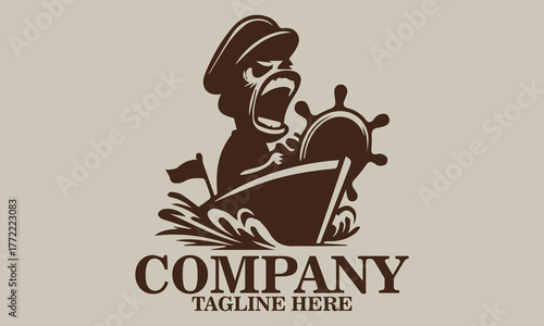 Funny seafarer cartoon icon. Funny seafarer cartoon logo design and funny seafarer cartoon vector illustration