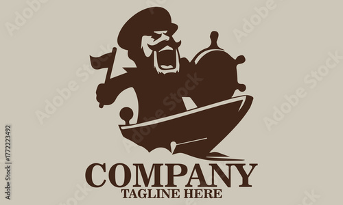 Funny seafarer cartoon icon. Funny seafarer cartoon logo design and funny seafarer cartoon vector illustration