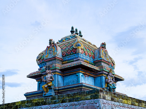 Tamil Nadu temple, Colorful Carved Gopuram, Brahma god, Tamilnadu temples, Dome, Rama Temple, Yercaud