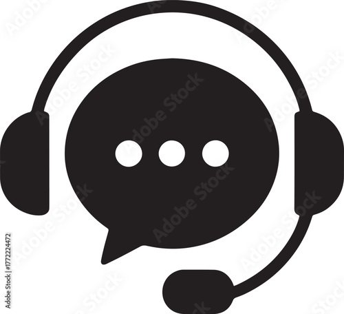 Speech bubble headset icon