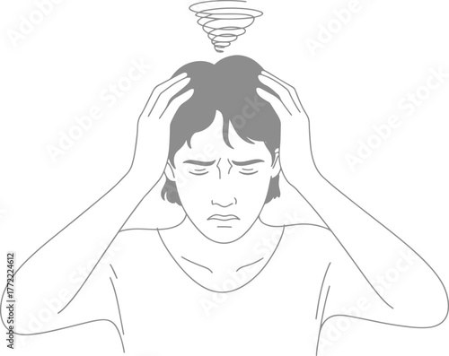 Person with a tornado above their head