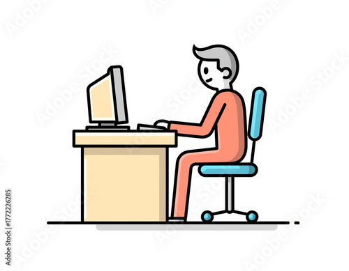 man working on computer