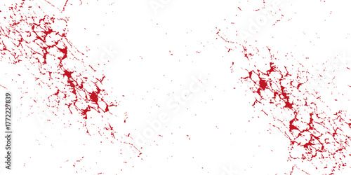 Diverse Blood Splatter Patterns Set for Crime and Horror Design Elements. Dirty collection of paint splatter imitating blood, cut marks, splashes, drops, blots, spray. Isolated on a white backgroud.