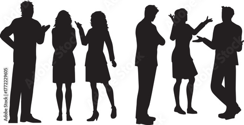 silhouettes of people, editable file