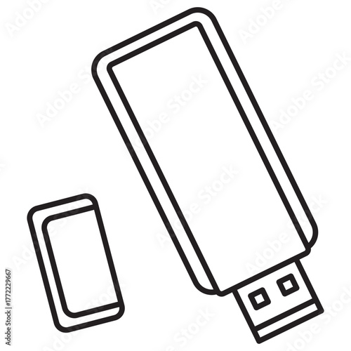 Flat Flash Drive Vector Illustratio